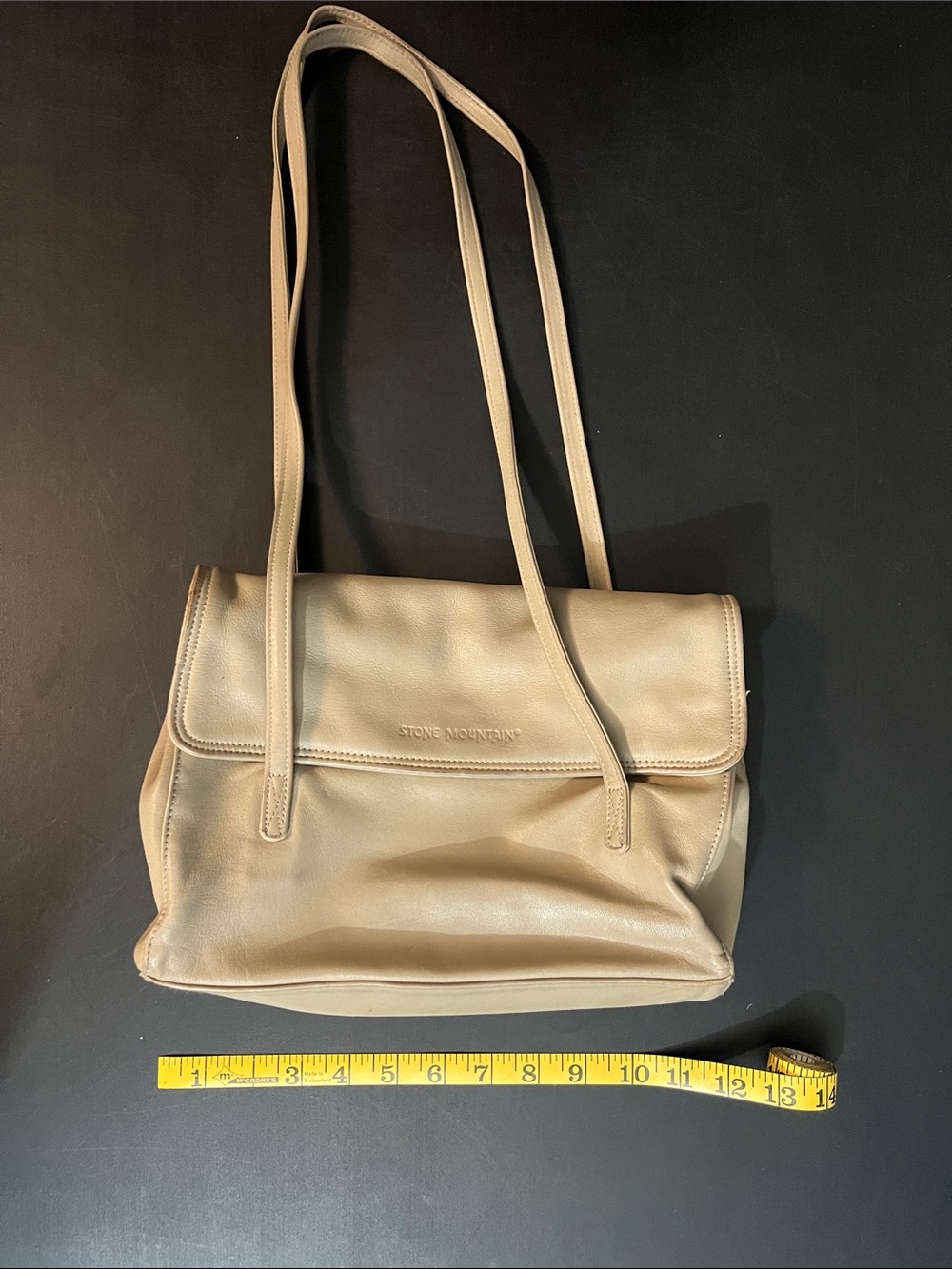 Stone Mountain Accessories Taupe Leather Shoulder Bag